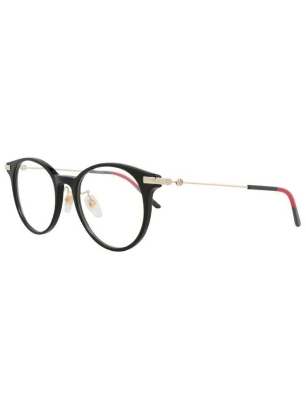 New Gucci Womens Round/Oval Black Gold Transparent Fashion Designer Eyeglasses
